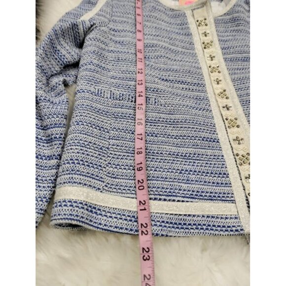 Vilagallo Tweed NWT Crop Embelished Luxury Artsey Preppy Twee Jacket 44/10 - Picture 15 of 16